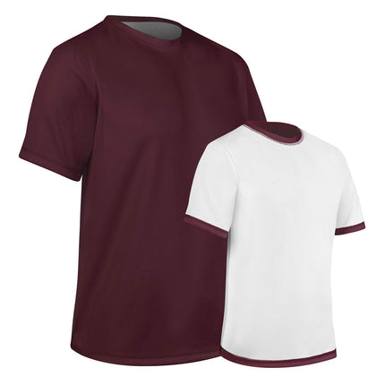 CHAMPRO Unisex-Youth Reversible Tee Shirt Maroon, 