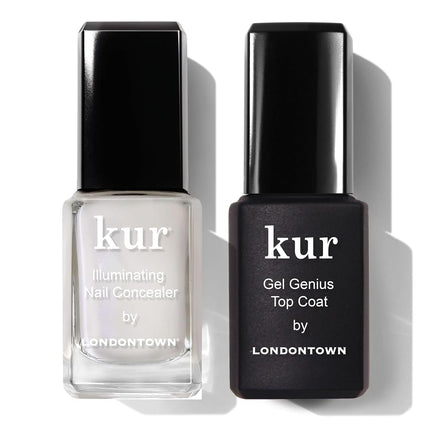 Londontown kur Conceal & Go Duo Set, incluye corrector iluminador de uñas y capa superior Gel Genius, 0.4 fl oz