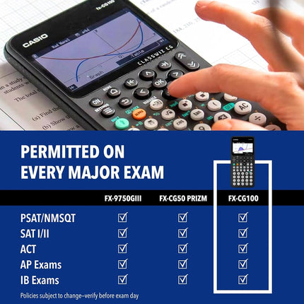 Casio fx-CG100 ClassWiz® Color Graphing Calculator with 3D Graph & Python | Large High-Res Display, Basic & Advanced Functions | Ideal for Exams, STEM, Programming & Advanced