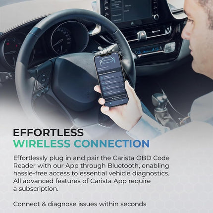 Carista OBD - Bluetooth OBD2 Scanner - Car Scanner Diagnostic Tool and Code Reader with Access to Diagnostics, Customizations, Service Tools, and Live Data - Subscription Required