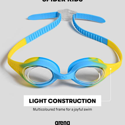 ARENA Spider Kids Swimming Goggles For Children, Pool Goggles With UV Protection, Self-Adjusting Nose Bridge, Hypoallergenic Silicone Seals, Anti-Fog Treatment, 2-5 Years