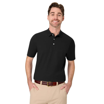 Hanes Men's FreshIQ Polo Shirt, Men’s X-Temp Polo Shirt, Moisture-Wicking Performance Polo Shirt, Black, XL