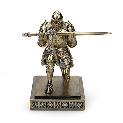 HDMbigmi King's Guard Knight Pen Holder Pen Stand Desk Organizers and Accessories Resin Pencil Holder for Office and Home (Bronze)
