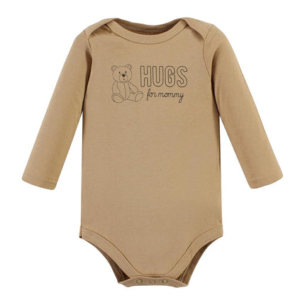 Lot de 5 grenouillères à manches longues en coton pour bébé unisexe Hudson Baby, motif oursons, 18-24 mois