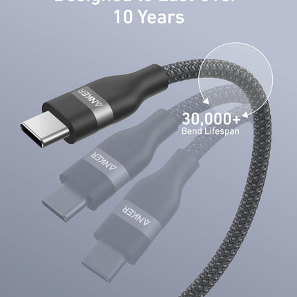 Anker USB-C to USB-C Cable (3 ft / 6 ft, 240W, Upcycled-Braided)