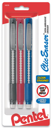 Pentel Clic Retractable Erasers, Multi-Colour