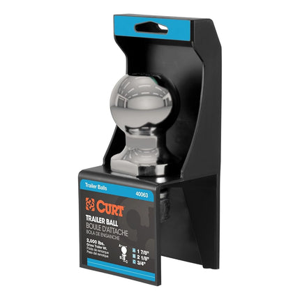 CURT 40080 Stainless Steel Trailer Hitch Ball, 2,0