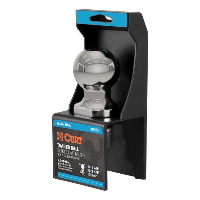 CURT 40080 Stainless Steel Trailer Hitch Ball, 2,0
