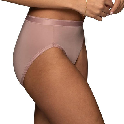 Vanity Fair Women's Comfort Where It Counts No Ride Up Panties, Hi Cut - 3 Pack - Black/Blush/Black, 7
