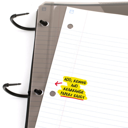 Five Star Flex Refillable Notebook + Study App, College Ruled Paper, 1-1/2 Inch TechLock Rings, Pockets, Tabs and Dividers, 300 Sheet Capacity, Black (29324AA2)