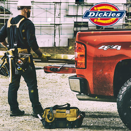 Bolsa de trabajo rígida para clavos/tornillos Dickies con clip para cinta métrica, clip de acero de ajuste universal para cinturón de herramientas, costuras remachadas construidas para durar