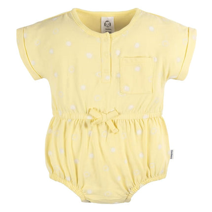 Gerber Baby Girls Sleeveless and Short Sleeve Romper Set, Sailboats, 12 Months