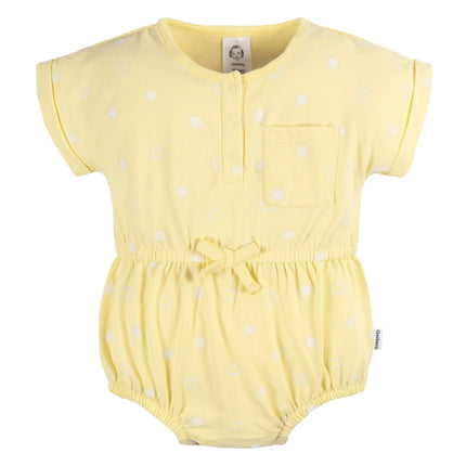 Gerber Baby Girls Sleeveless and Short Sleeve Romper Set, Sailboats, 12 Months