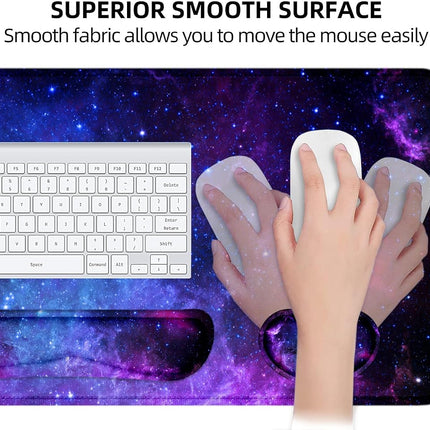 Lateefah Mouse Pad with Wrist Rest, Desk Mat + Keyboard Wrist Rest Set, Desk Pad for Keyboard and Mouse, 4-in-1 Large Mouse Pad with Wrist Support for Office, Home