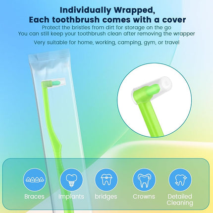 Fregum End Tuft Toothbrush with Interdental Brush for Orthodontic, Braces