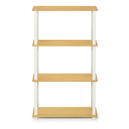 Furinno TURN-S-TUBE 4-Tier Tool-Free Corner Open Shelf, Beech