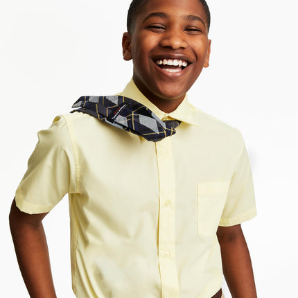 Chemise habillée classique à manches courtes French Toast Husky pour garçons, jaune, 10 ans