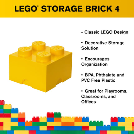 Lego Storage Brick 4 Medium Yellow
