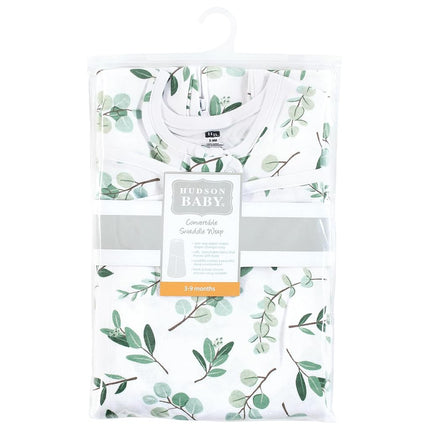 Hudson Baby Unisex Baby Convertible Swaddle Sleep Sack, Eucalyptus, 3-9 Months