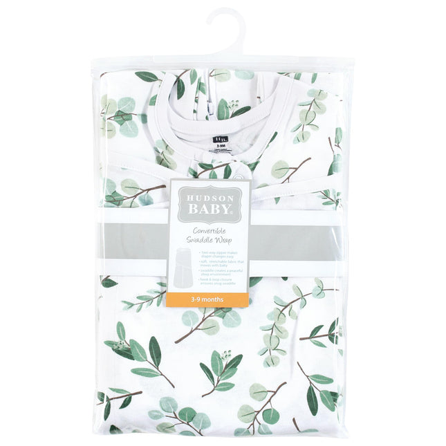 Hudson Baby Unisex Baby Convertible Swaddle Sleep Sack, Eucalyptus, 3-9 Months