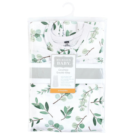 Hudson Baby Unisex Baby Convertible Swaddle Sleep Sack, Eucalyptus, 0-3 Months