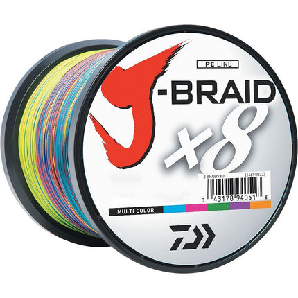 Daiwa J-BRAIDX8, 500YD Filler Spool, Multi-Color, Mono Dia.= 10lb.