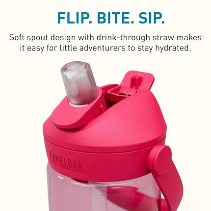 Camelbak THRIVE FLIP STRAW KIDS 415 ml – sport bottle – leak-proof – child-friendly size – easy drinking closure – ideal for on the go – grapefruit, size: OS