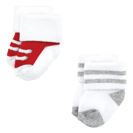 Luvable Friends Baby, Athletic 12-Pack, Unisex Newborn Terry Socks, 0-6 Months, XX-Large (Pack of 12)