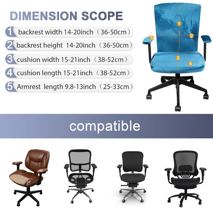 Tallew 4 Pcs Office Chair Covers Set with Armrest, Stretchable,Sapphire