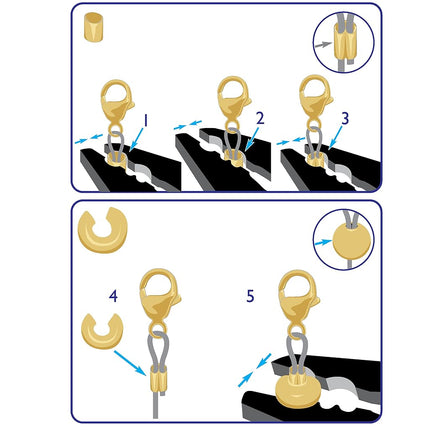 The Beadsmith Crimp Covers – Baño de oro, forma redonda corrugada, medio abiertas, 4 mm de diámetro, 144 piezas