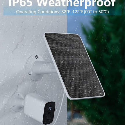 Solar Panel for Security Camera, 5V 4W Solar Panels Charger Compatible with Eufycam 2C/2C Pro/2/2 Pro/E20/E40/E, Micro USB & Type-C Port, IP65 Waterproof, 9.8ft Charging Cable & Wall Mount, 4 Pack