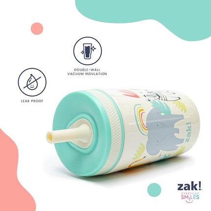 Zak Designs Baby Shark Kelso Leak-Proof Toddler Straw Cups, 3pc Set