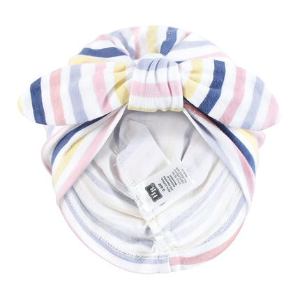 Hudson Baby Infant Girls Turban Cotton Headwraps, 0-24 Months, Flowers and Strawberries, 0-24 Months