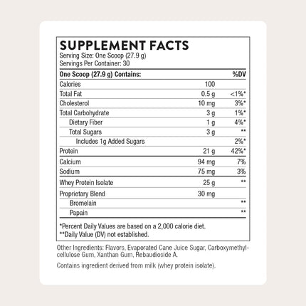 Thorne Research - Whey Protein Isolate Powder - 29.5 Oz. (1.84 lbs) 837 g - Vanilla Flavour