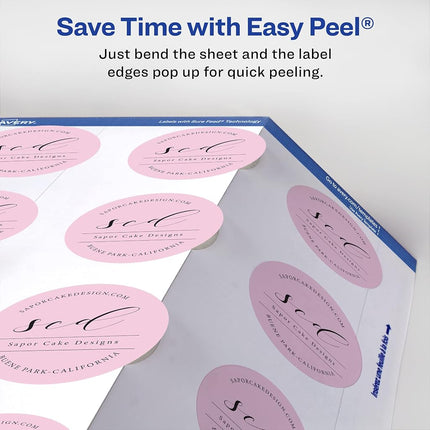 Avery Matte White Round Labels with Sure Feed, 1.5" Diameter, 2,000 Matte White Printable Labels
