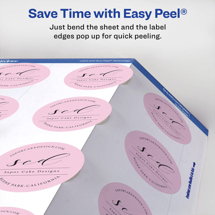 Avery Matte White Round Labels with Sure Feed, 1.5" Diameter, 2,000 Matte White Printable Labels
