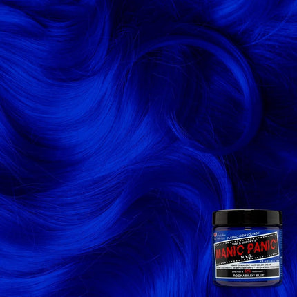 MANIC PANIC Classic Rockabilly Blue Semi Permanent Hair Color - True Neutral Blue Hair Dye for Women & Men That Lasts 4-6 Weeks - Vegan, Ammonia & Cruelty-Free - Create & Mix Custom Shades (4oz / 2pk)