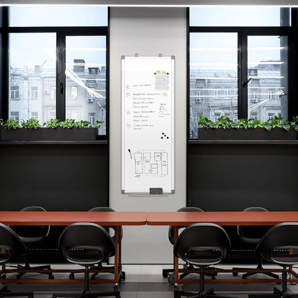 SWANCROWN Long Whiteboard 90x30cm, Magnetic Dry Erase Whiteboard for Wall