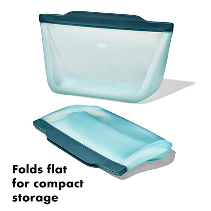 Bolsa reutilizable de silicona OXO Good Grips – Media galón (1,9 litros) de pie – Lago