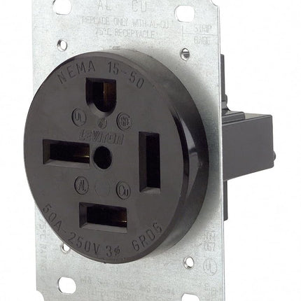 Leviton 8450 50 Amp, 250 Volt, Flush Mounting Rece