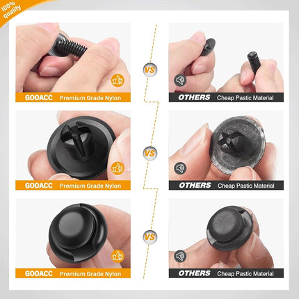 GOOACC 240PCS Bumper Retainer Clips Car Plastic Rivets Fasteners Push Retainer Kit Most Popular Sizes Auto Push Pin Rivets Set