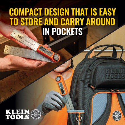 Klein Tools 935DAF Buscador de ángulo digital, medidas de precisión, cálculo de ángulo de ingleteadora y diseño portátil