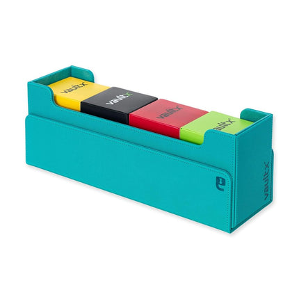 Vault X Card Storage Box Magnetic Lid Dividers Exo-Tec (Teal)