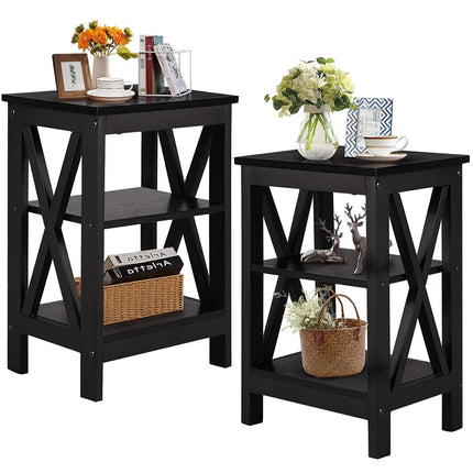 VECELO Nightstands X-Design Side End Table Night S