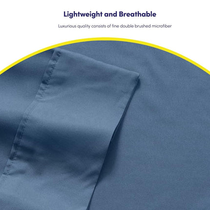 Twin Size Bed Sheets - 4 Piece 1500 Supreme Collection Fine Brushed Microfiber Deep Pocket Twin Sheet Set Bedding - 1 EXTRA PILLOW CASES, GREAT VALUE, Twin, Denim