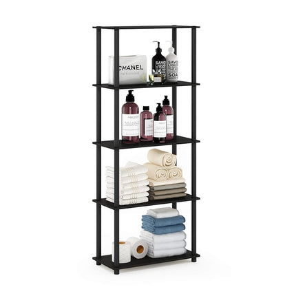 Furinno Toolless Shelves, Wood, Espresso/Black, on
