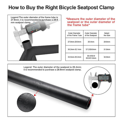 PLATT Bike Seat Post Clamp Aluminium Alloy Bicycle Quick Release Seatpost Collar 28.6mm / 31.8mm /34.9mm