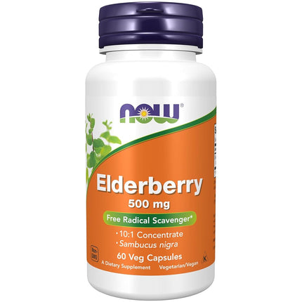 NOW Elderberry 500 mg,60 Veg Capsules