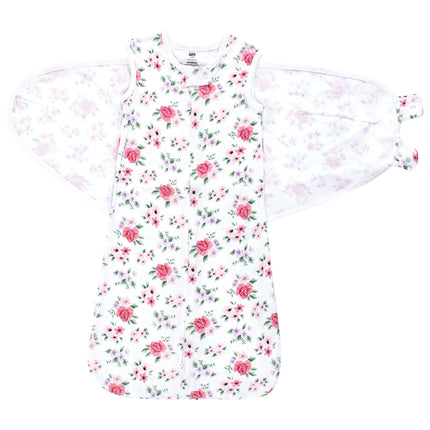 Hudson Baby Unisex Baby Convertible Swaddle Sleep Sack, Vintage Floral, 0-3 Months