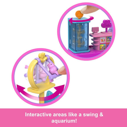 Barbie Mini BarbieLand Collectible Pet Boutique Playset with 1.5-Inch Doll, Pet Product Display, Check Out Stand, Pet House & Cat Baskets for Storytelling Play, JCR30